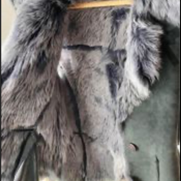 RIZAL real Fur and real leather vest 
Blue grey - Picture 3 of 9